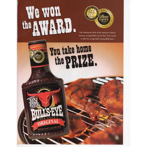 Bulls Eye Barbeque Sauce classic Full Page Print Ad Summer 2004