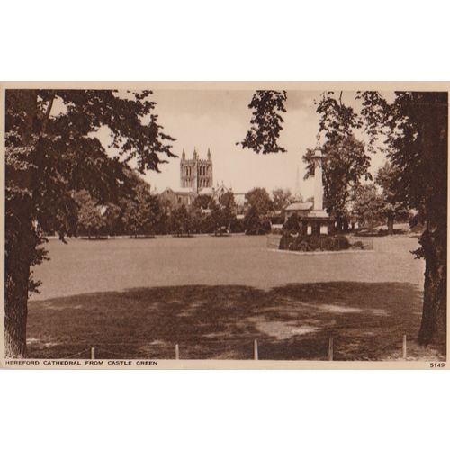 GB circa 1905 Hereford Cathedral from Castle Green by Photochrom