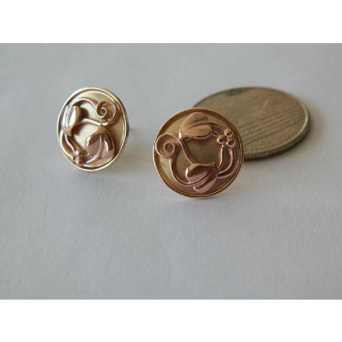 15 mm pr 9k YELLOW & ROSE SOLID GOLD EARRINGS