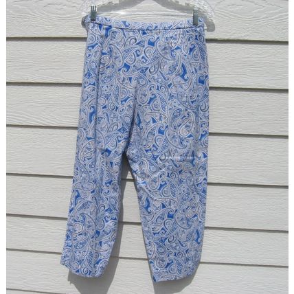 Womens Briggs NY Capris Paisley 31 Waist Blue White Summer