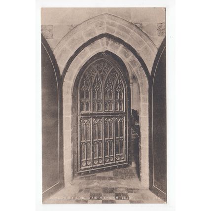 14th Century Door Parish Church Luton Postcard