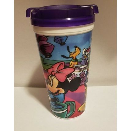 DISNEYLAND TEACUPS MICKEY, MINNIE, GOOFY DONALD DUCK TRAVEL MUG CUP W/ LID~NEW~