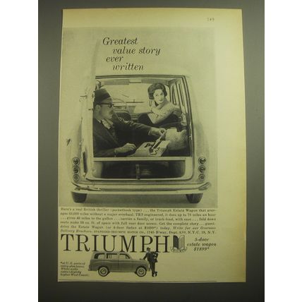 1958 Triumph Estate Wagon Ad - Greatest value story ever written