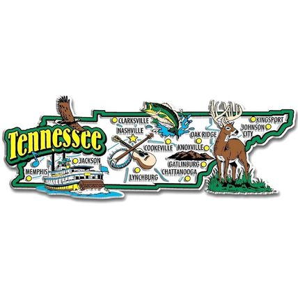 Tennessee Jumbo State Map Fridge Magnet
