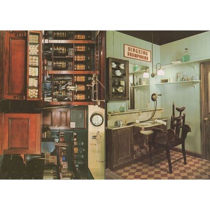Victorian Hairdressers Barbers & Grocers Shop London Postcard s