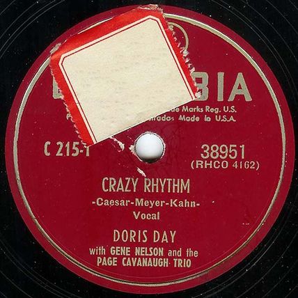 Columbia 78 #38951 - "Here In My Arms" & "Crazy Rhythm"- Doris Day