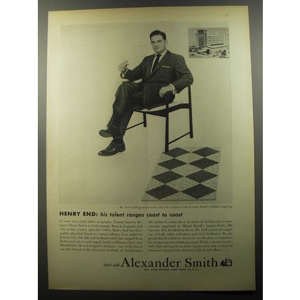 1956 Alexander Smith Carpet Advertisement - Henry End: His talent ranges