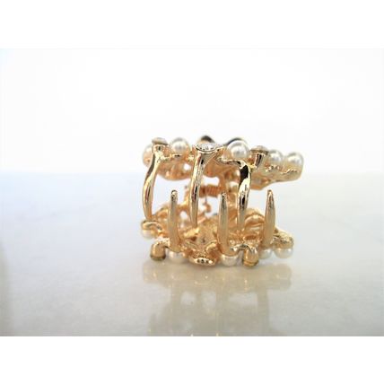 Small pearl and crystal flower gold hair claw clip bridal clip bridal barrette