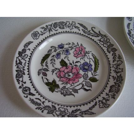 Vintage 4 Kathie Winkle Broadhurst Ironstone Side Plates Hand Painted Rebecca