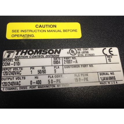 NEW THOMSON ODM-010i OMNIDRIVE SERVO DRIVE,1 PHASE,120/240 VAC,15 AMP,odm-010,HA
