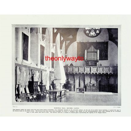 Baronial Hall, Arundel Castle, Sussex (More Arundel, Reverse), Book Illustration