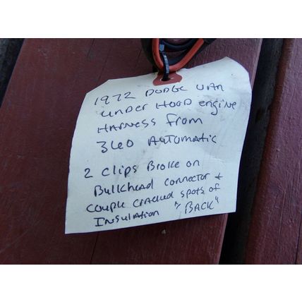 1972 Dodge Van Under Hood / Engine Wiring Harness OEM 360 Auto