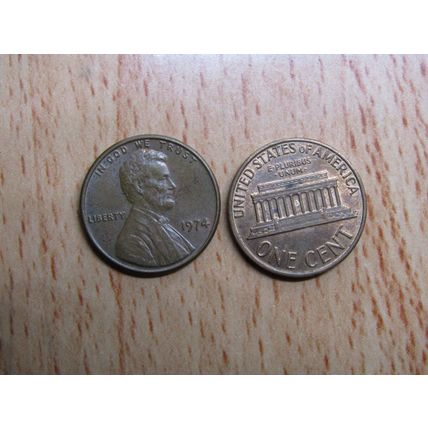1974 USA 1 Cent Lincoln Memorial Coin