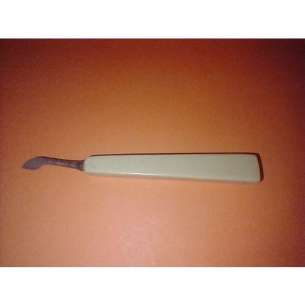 Antique Manicure Ivory & RED Tone Bakelite Handle Tools Knife, ROACH CLIP