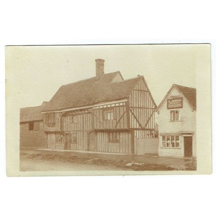 Essex postcard Monks Barn & A Johns Plumber Painter Glazier premises