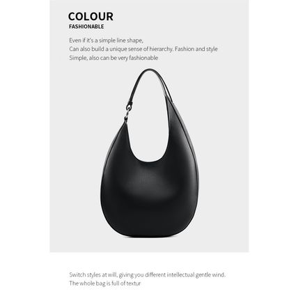 Women Tote Bag Handbags Genuine Leather Fashion Hobo Shoulder Bags Black