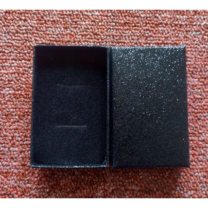 Black glitter gift boxes cufflinks box approx 8 cm x 5 cm x 2 cm