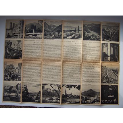 Germany Federal Republic Southern Part (Munich Bavaria) Map Vintage Pre-War