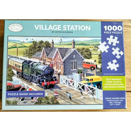 USED ONCE & LIKE NEW - OTTER HOUSE 1000 PIECE JIGSAW - VILLAGE STATION