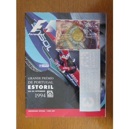 1994 PORTUGAL FORMULA 1 GRAND PRIX PROGRAMME + TICKET , AND STICKER