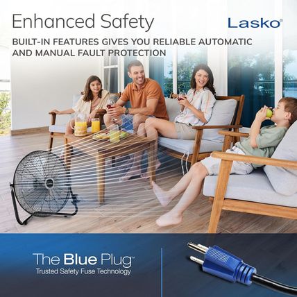 Lasko 20" Black High Velocity Wall Mount Fan with Pivoting Head - 3 Speeds, Idea
