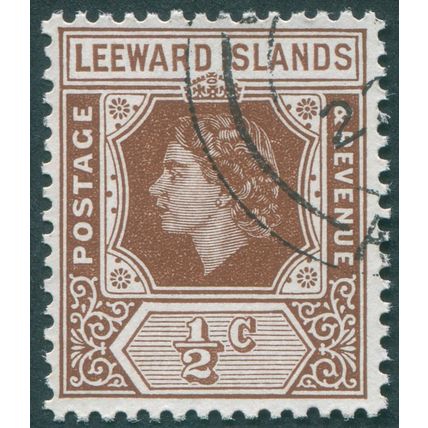 Leeward Islands 1954 ½c. brown SG126 used