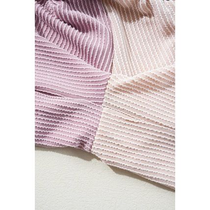 Parchment Color Block Corded Knit Buttoned Super Wide Leg Jumpsuit