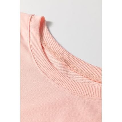 Apricot Pink Sequined Bowknot Drop Shoulder Oversized Sweatshirt