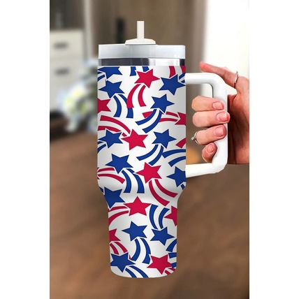 White American Stars Print Large Tumbler 40oz