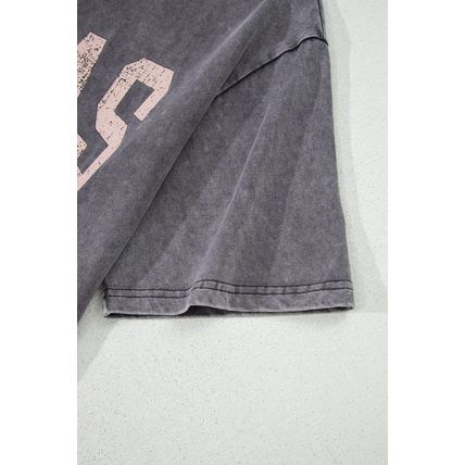 Medium Grey TEXAS Steer Head Graphic Mineral Wash Oversized T Shirt