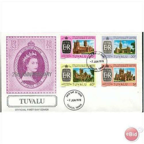 Tuvalu FDC 1978 - SG 89-92 - 25th Anniversary of Coronation 2