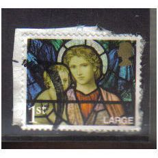 2009 GB LARGE 1ST CLASS CHRISTMAS STAINED GLASS F/U