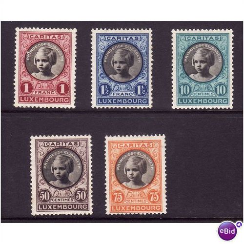 LUXEMBOURG 1927 CHILD WELFARE SET 5 VALS M/MINT