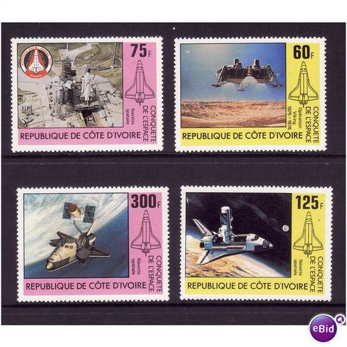 IVORY COAST 1981 CONQUEST OF SPACE SG 673/676 SET 4 VALS U/M MINT