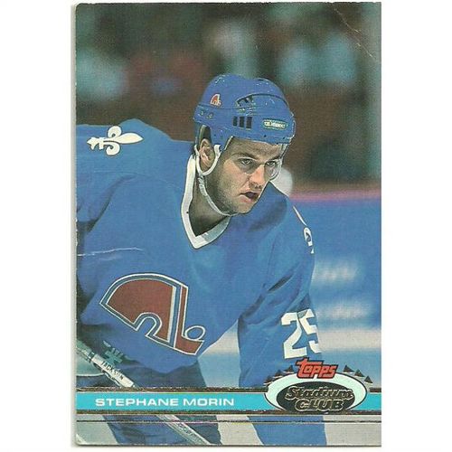 Topps Stadium Club 1991 NHL Hockey Trading Card 216 Stephane Morin Quebec Nordiq