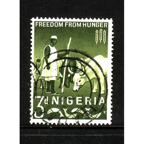 NIGERIA 1963 SG 129 3d HERDSMAN OLIVE GREEN FINE USED