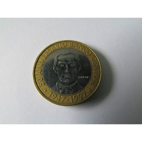 1997 DOMINICAN REPUBLIC FIVE PESOS FREE POST. ZB