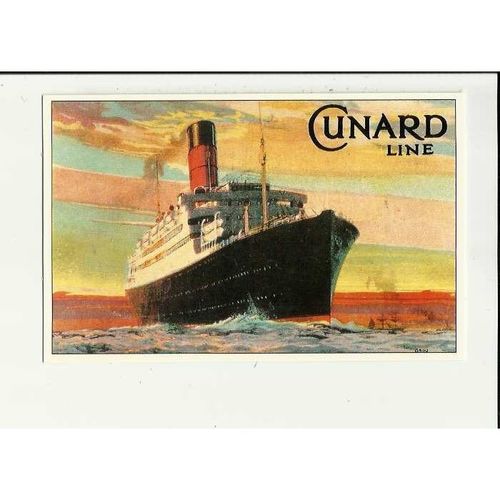 A Marine Art Postcard 1-23/7 CUNARD LINE Franconia