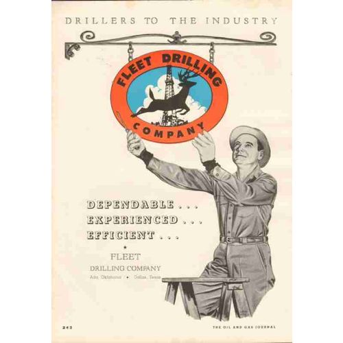 fleet drilling company 1951 gas oil petroleum vintage ad