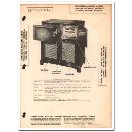 stromberg-carlson model 1210m2x -pxx radio phono sams photofact manual