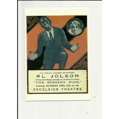 THE SINGING FOOL Al Jolson Poster Art Postcard (94)