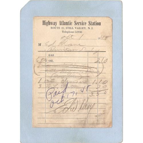 New Jersey Still Valley Receipt Highway Atlantic Service Station Rt 22 To ~3586