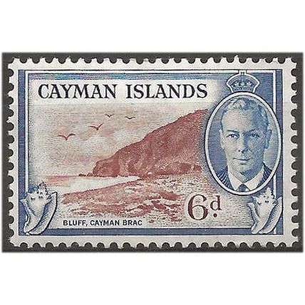 Cayman Islands 1950 SG142 6d Red-Brown & Blue Mounted Mint . .. .
