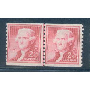 1055 2c Thomas Jefferson Just Clears MNH CLP P0144