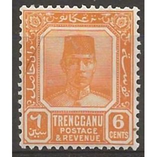 Trengganu 1926 SG33 6c Orange Mounted Mint