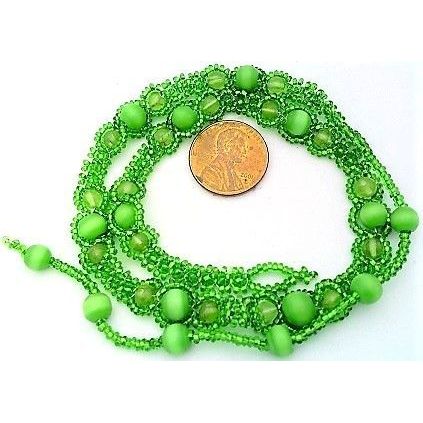 Green Peridot Beaded Daisy Chain Gemstone Choker Necklace