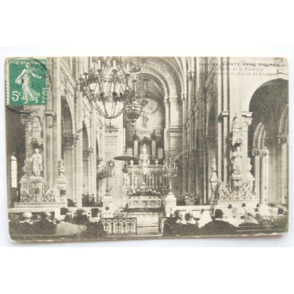 1907 postcard Saint Anne d'Auray,France - interior view