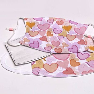 ADJUSTABLE Pastel Hearts Face Mask[ ]