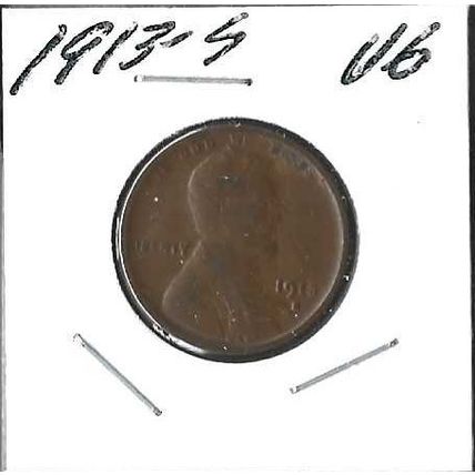 1913-S US Lincoln Cent VG