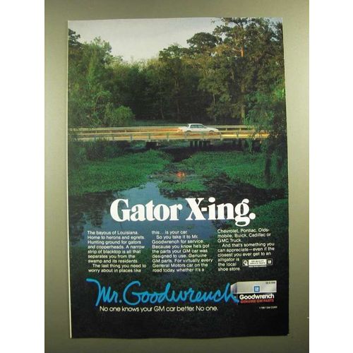 1988 GM Goodwrench Genuine GM Parts Ad - Gator X-ing